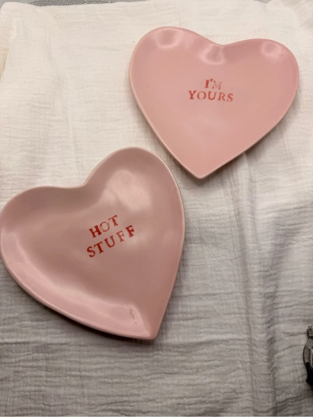 Pottery Barn Pink Heart Dishes - 
